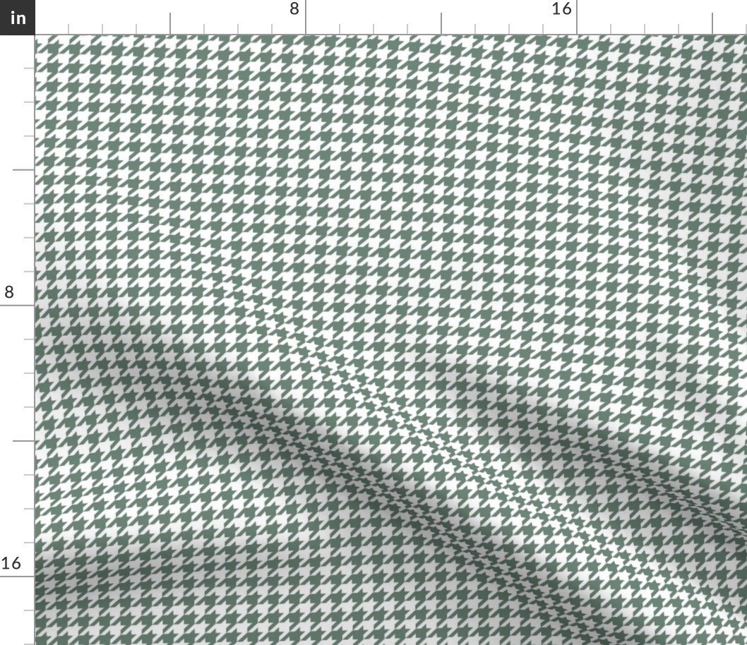 Smaller Houndstooth in White and Soft Pine Green