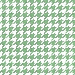 Smaller Houndstooth in White and Fresh Green