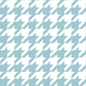 Bigger Houndstooth in White and Baby Blue