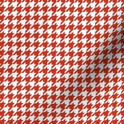 Smaller Houndstooth in White and Rustic Red