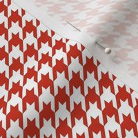 Smaller Houndstooth in White and Rustic Red