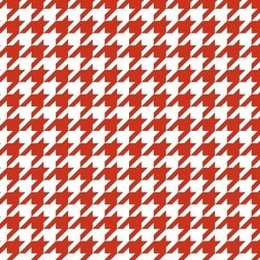 Smaller Houndstooth in White and Rustic Red