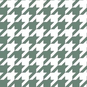 Bigger Houndstooth in White and Soft Pine Green