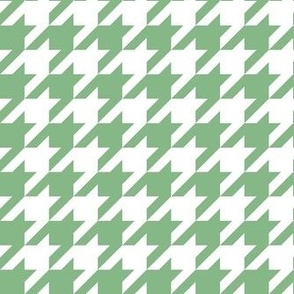Bigger Houndstooth in White and Fresh Green