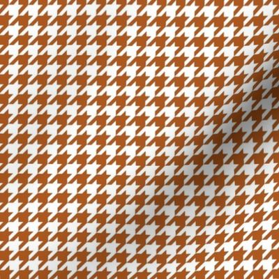 Smaller Houndstooth in White and Sunset Brown