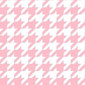 Bigger Houndstooth in White and Baby Pink