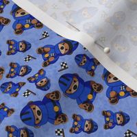 Car Racing Teddy Bears Scatter Small - Blue