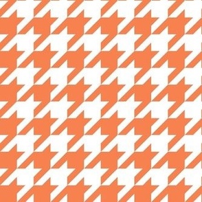 Bigger Houndstooth in White and Orange Spice