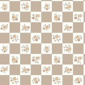 ( small ) floral check, ditsy floral, neutral flowers, meadow