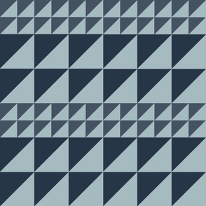 Tiered Triangle Geometry in Shades of  Blue Grey