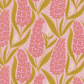 (L) Cottagecore Buddleia Flowers // pink and mustard