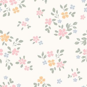 spring/summer, Scattered, ditsy floral, neutral flowers, meadow