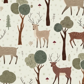Animal Winter - Deer forest Large