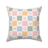 floral check, ditsy floral, neutral flowers, meadow, spring/summer