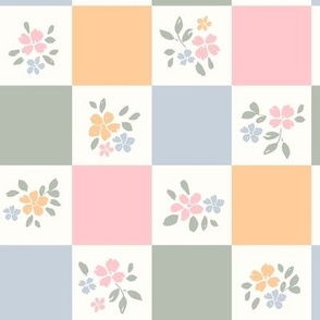 floral check, ditsy floral, neutral flowers, meadow, spring/summer