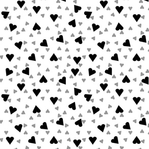 Crazy Hearts Black on White Non-Directional