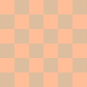 Retro Checker Checkerboard in Pantone Peach Fuzz + Honey Peach ( Tan ) - JUMBO