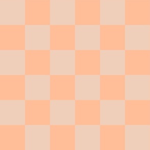 Retro Checker Checkerboard in Pantone Peach Fuzz + Peach Purée - JUMBO