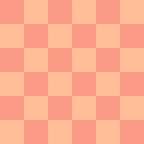 Retro Checker Checkerboard in Pantone Peach Fuzz + Peach Pink - JUMBO