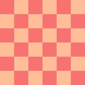 Retro Checker Checkerboard in Pantone Peach Fuzz + Georgia Peach - JUMBO