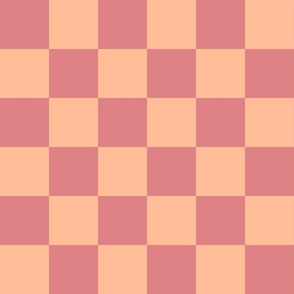 Retro Checker Checkerboard in Pantone Peach Fuzz + Peach Blossom - JUMBO