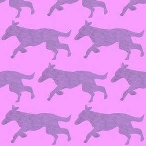 purple dune lab running dog on pink