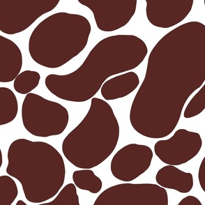 Dark Chocolate Brown Cow Spots Print