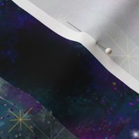 Galaxy Scrap Quilt Abstract Art Collage No. 5, Blue Purple Teal

