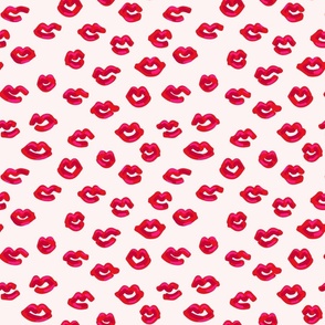 Red lip kisses – pink , red and cream     // Small scale