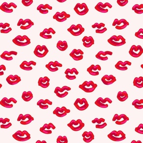 Red lip kisses – pink , red and cream     // Medium scale