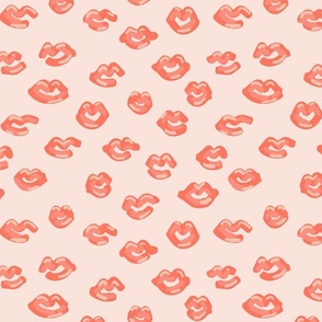 Red lip kisses –peach , orange and cream      // Medium scale