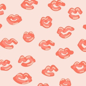 Red lip kisses –peach , orange and cream      // Big scale