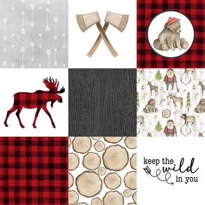 Lumberjack//Keep the wild in you//Red - Wholecloth Cheater Quilt