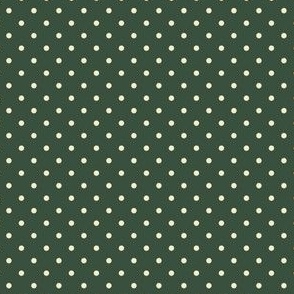 Mini Polka Dots in Pine Green + Butter