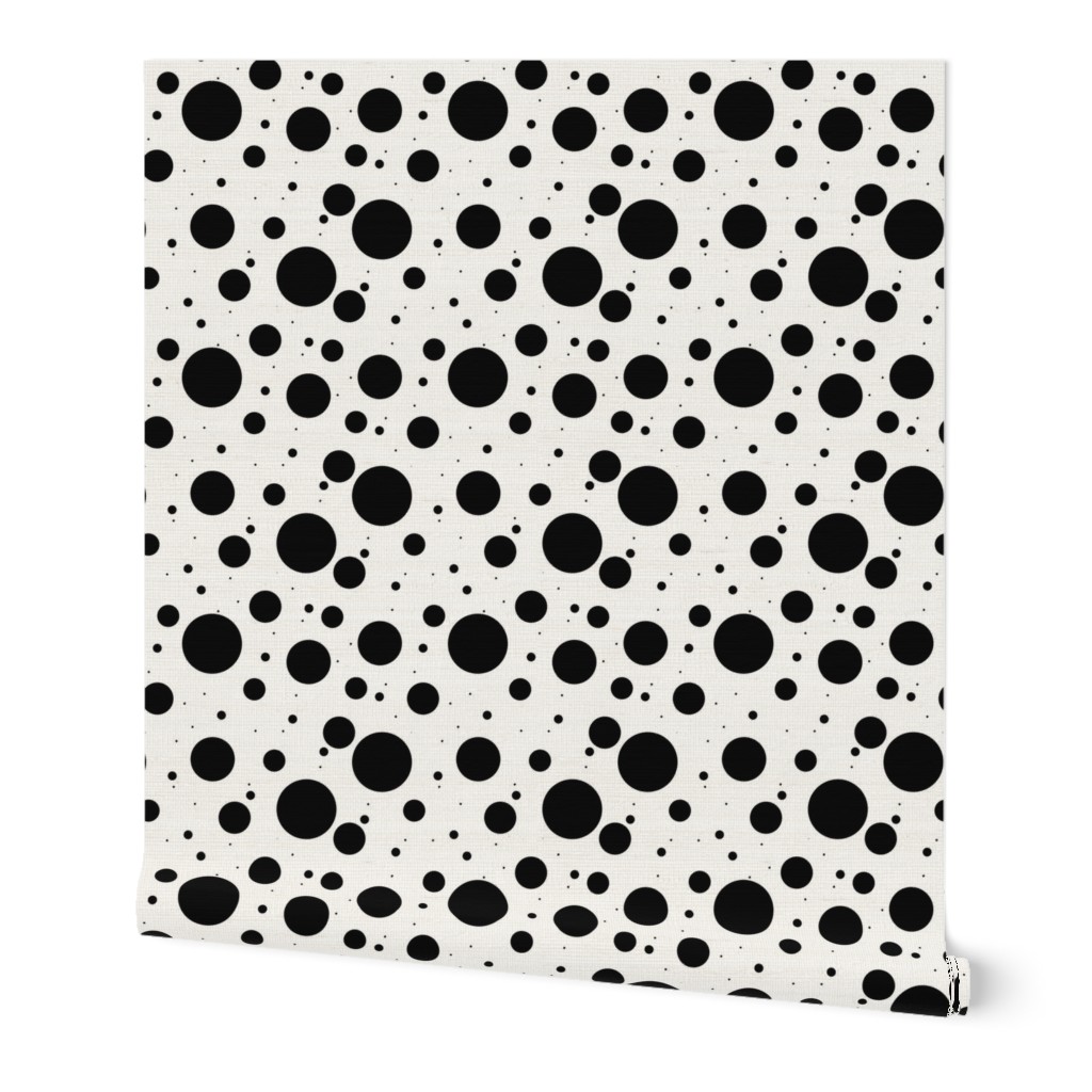 Black Asymmetrical Dots on White Large Scale 