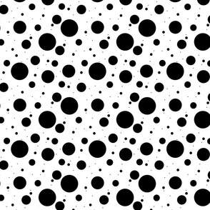 Black Asymmetrical Dots on White Large Scale 