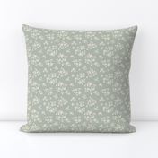 sage, Scattered, ditsy floral, neutral flowers, meadow