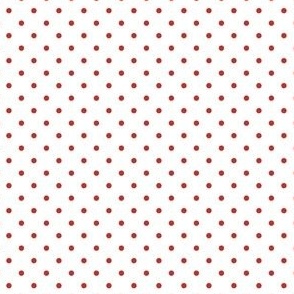 Mini Polka Dots in White + Barn Red