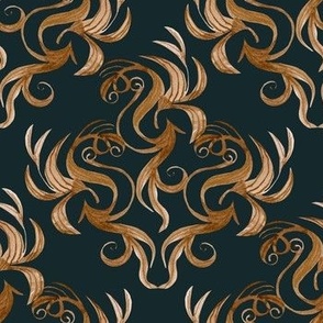 Watercolor Gold Motif Pattern