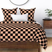 Retro Checker Checkerboard in Pantone Peach Fuzz + Pure Black - JUMBO