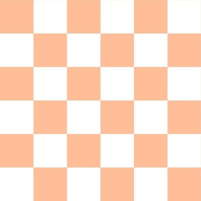 Retro Checker Checkerboard in Pantone Peach Fuzz + Pure White - JUMBO