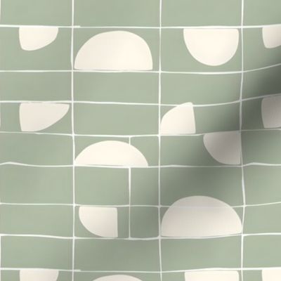 scandinavian sage green gender neutral checkered pattern