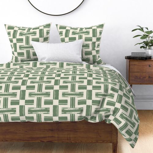 Sage green painted block square pattern