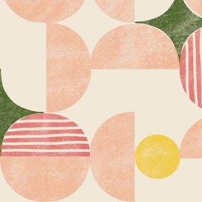 BIG Peachy round block print Pantone of the year Peach Fuzz