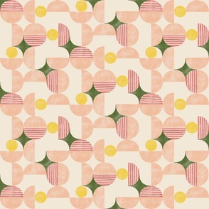 TINY Peachy round block print Pantone of the year Peach Fuzz