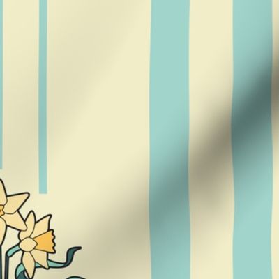 Art Nouveau Daffodils // Cream // 24