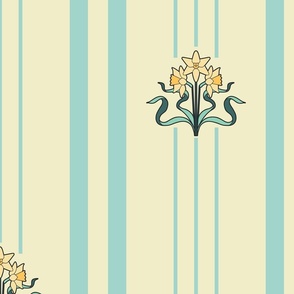 Art Nouveau Daffodils // Cream // 24