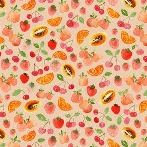 Small - Summer Fruits - Light Peach