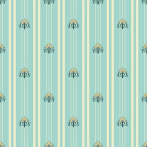 Art Nouveau Daffodils // Teal // 6