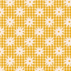 Daisy meadow, yellow checkered 